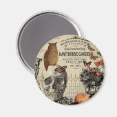 Moderne  halloween-uil en schedel magneet (Voorkant / Achterkant)