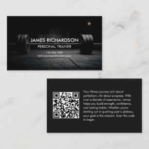 Moderne Halter Foto Persoonlijke Trainer QR Code Visitekaartje