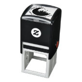 Moderne Halve Maan Bomen & Sterren Rond Ex Libris Zelfinktende Stempel (Product)