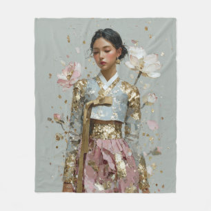 Moderne Hanbok-kunstprint Fleece Deken
