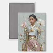 Moderne Hanbok-kunstprint Magneet (Voorkant / Achterkant)
