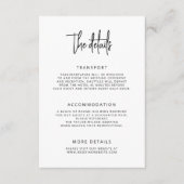 Moderne Hand belettering Script bruiloft details Informatiekaartje (Voorkant)