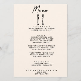 Moderne hand geschreven getrokken retro eigenzinni menu