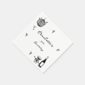 Moderne Hand Getrokken Discobal 30e Verjaardag Servet (Hoek)