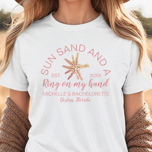 Moderne Hand getrokken Strand Bachelorette Bruid Tri-Blend Shirt