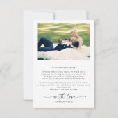 Moderne hand met briefing 2 Foto bruiloft Bedankt (Achterkant)