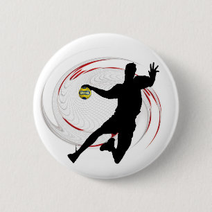 Moderne handbal sophisticated design of player ronde button 5,7 cm