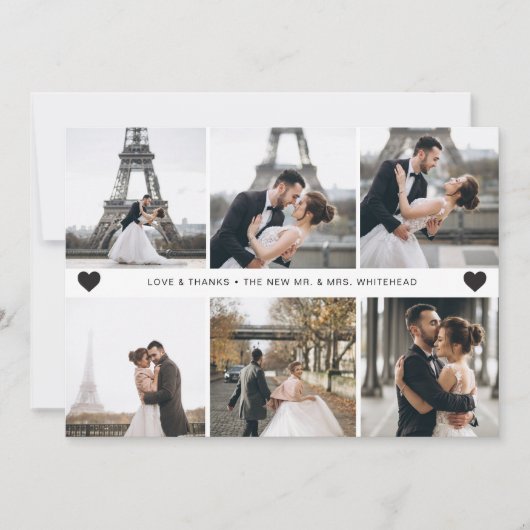 Moderne handbeletterde fotocollage bedankkaart (Voorkant)