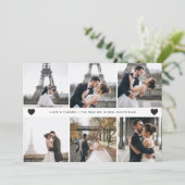 Moderne handbeletterde fotocollage bedankkaart (Staand voorkant)