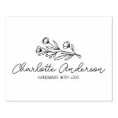 Moderne Handgemaakte Custom Business, Bloemen Groo Rubberstempel (Afrduk)