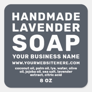 Moderne Handgemaakte Lavendelzeep Donkerblauw Vierkante Sticker