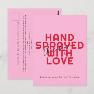 Moderne handgemaakte met liefde dank je wel briefk briefkaart