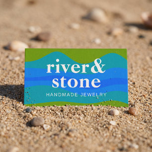 Moderne Handgemaakte Sieraden Kustgolven Visitekaartje