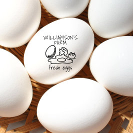 Moderne handgemaakte verse eieren Familienaam Eier Rubberstempel