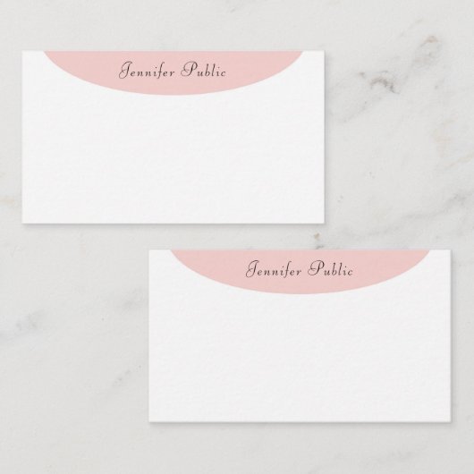 Moderne handgeschreven Blush roze witte Sjabloon (Voorkant / Achterkant)