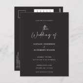 Moderne handgeschreven briefkaart voor bruiloft (Voorkant / Achterkant)