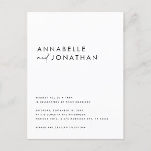 Moderne, handgeschreven bruiloft voor typografie briefkaart