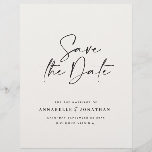 Moderne, handgeschreven bruiloft voor typografie flyer (Voorkant)