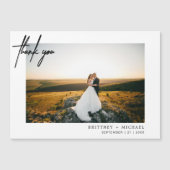 Moderne handgeschreven foto Dank u wit (Voorkant)