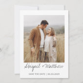 Moderne, handgeschreven foto slaat de uitnodiging  (Voorkant)