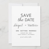 Moderne, handgeschreven foto slaat de uitnodiging  (Achterkant)