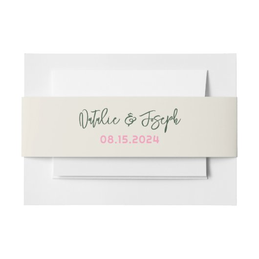 Moderne handgeschreven grillige leuke retro bruilo uitnodigingen wikkel (Voorkant Voorbeeld)