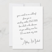 Moderne handgeschreven handgeschreven bruiloft voo kaart (Voorkant)