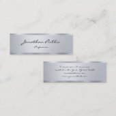 Moderne handgeschreven handgeschreven script, zilv mini visitekaartje (Voorkant / Achterkant)