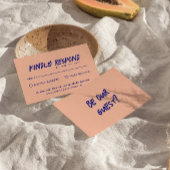 Moderne handgeschreven heldere kleurrijke retro br RSVP kaartje