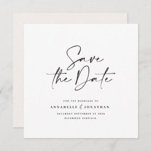 Moderne handgeschreven huwelijksaankondiging typog save the date