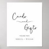 Moderne handgeschreven Kaarten en cadeaubonnen Poster (Voorkant)