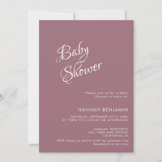 Moderne handgeschreven kalligrafie baby shower kaart