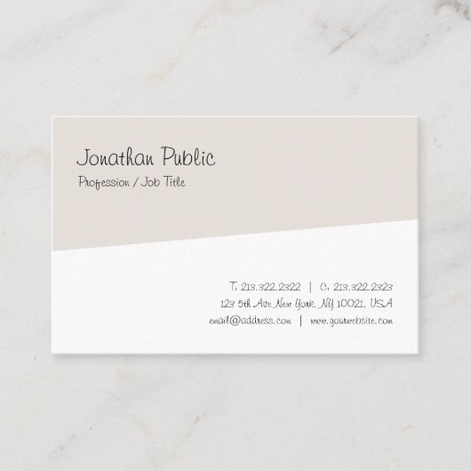 Moderne handgeschreven minimalistische scripts visitekaartje (Voorkant)