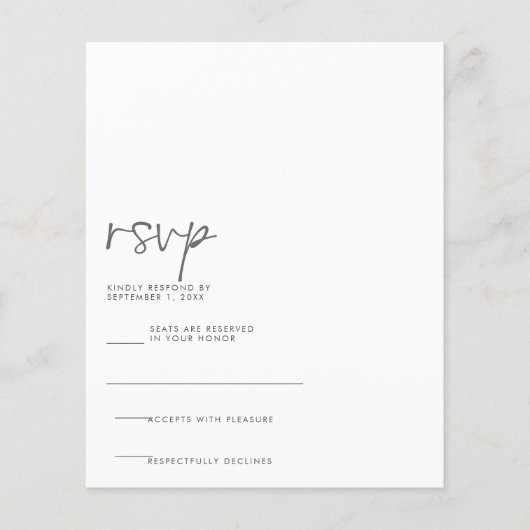 Moderne handgeschreven RSVP-kaart (Voorkant)