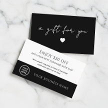 Moderne handgeschreven script cadeaubon