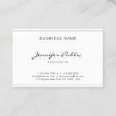 Moderne handgeschreven script elegant eenvoudig pl visitekaartje (Voorkant)