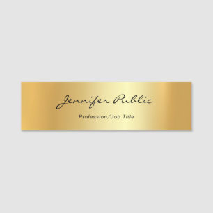 Moderne handgeschreven script elegant Gold Sjabloo Naamplaatje