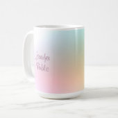 Moderne handgeschreven script elegant kleurrijke r koffiemok (Voorkant links)