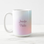 Moderne handgeschreven script elegant kleurrijke r koffiemok (Links)