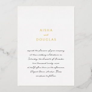 Moderne handgeschreven script Elegante Trouw Folie Uitnodiging