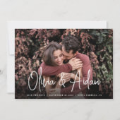 Moderne handgeschreven script foto bruiloft save the date (Voorkant)