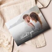 Moderne handgeschreven script foto dank je briefkaart