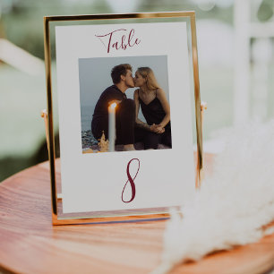 Moderne handgeschreven script huwelijksfoto tafeln kaart