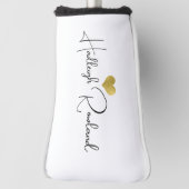 Moderne handgeschreven script naammonogram golfheadcover (Draai 90)