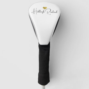 Moderne handgeschreven script naammonogram golfheadcover