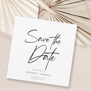 Moderne handgeschreven script save-the-date kaart