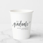 Moderne handgeschreven scriptafstudeerfeest papieren bekers (Voorkant)