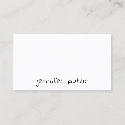 Moderne handgeschreven scripttekst Eenvoudige Sjab Visitekaartje (Voorkant)