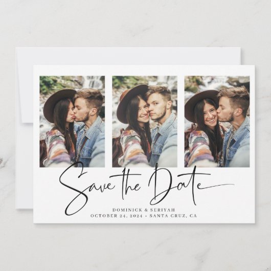 Moderne Handgeschreven sparen de Datum Veelvoudige Save The Date (Voorkant)