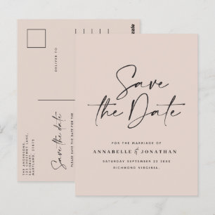 Moderne handgeschreven typografie bruiloft zwart w briefkaart